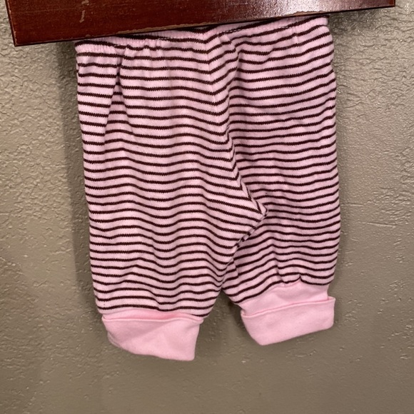 Carter’s pink and brown stripe cotton stretch pants - Picture 2 of 3